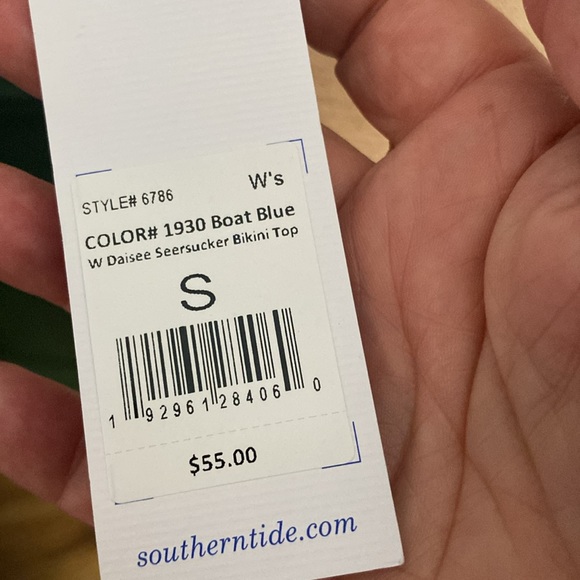 Southern Tide Daisee Seersucker Ruffle Bikini Top Boat Blue Size Small - Picture 4 of 7